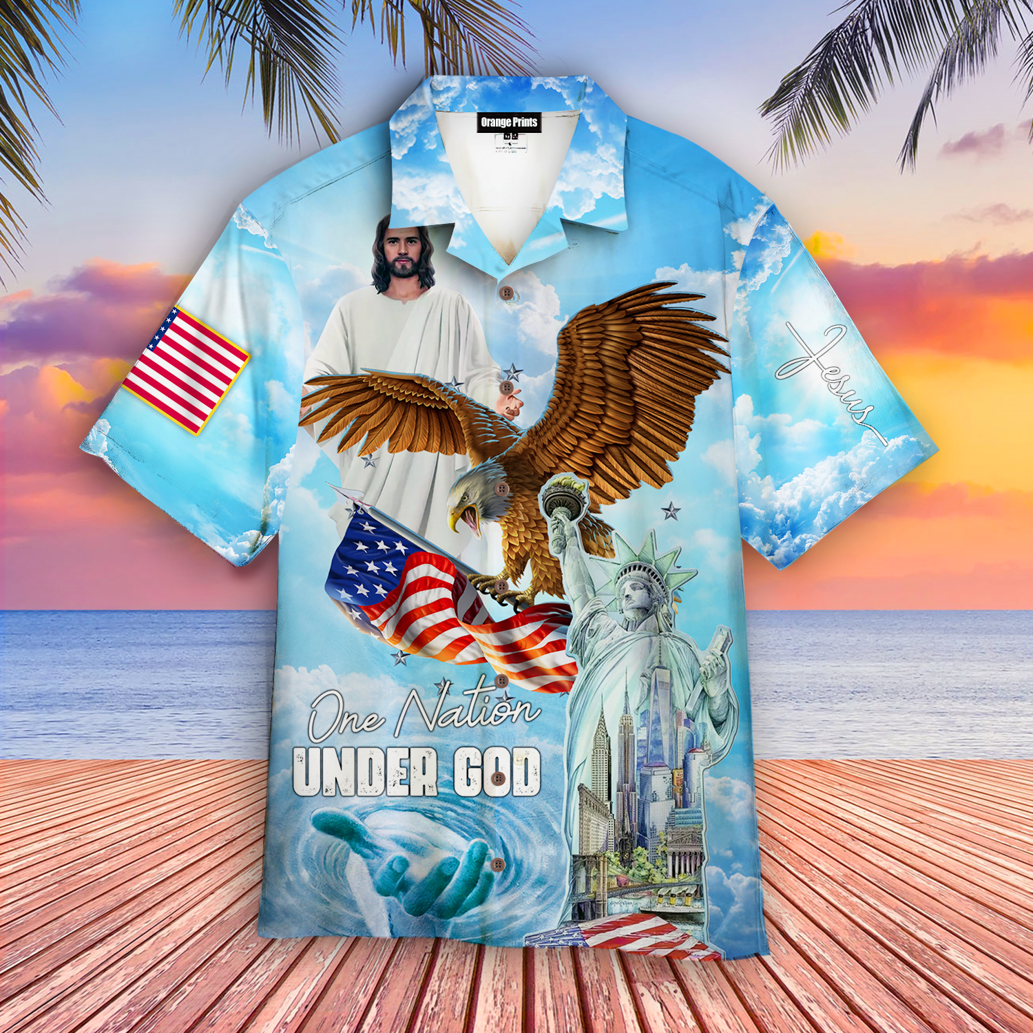 Independence Day One Nation Under God Aloha Hawaii Shirts For Men Women Ha49739