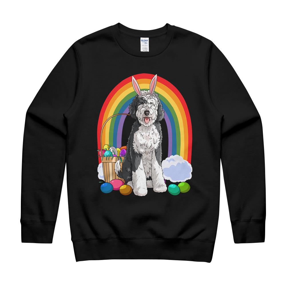 Sheepadoodle Happy Easter Eggs Bunny Dog T-Shirt Women’S Premium Tee Hoodie Crewneck Sweatshirt