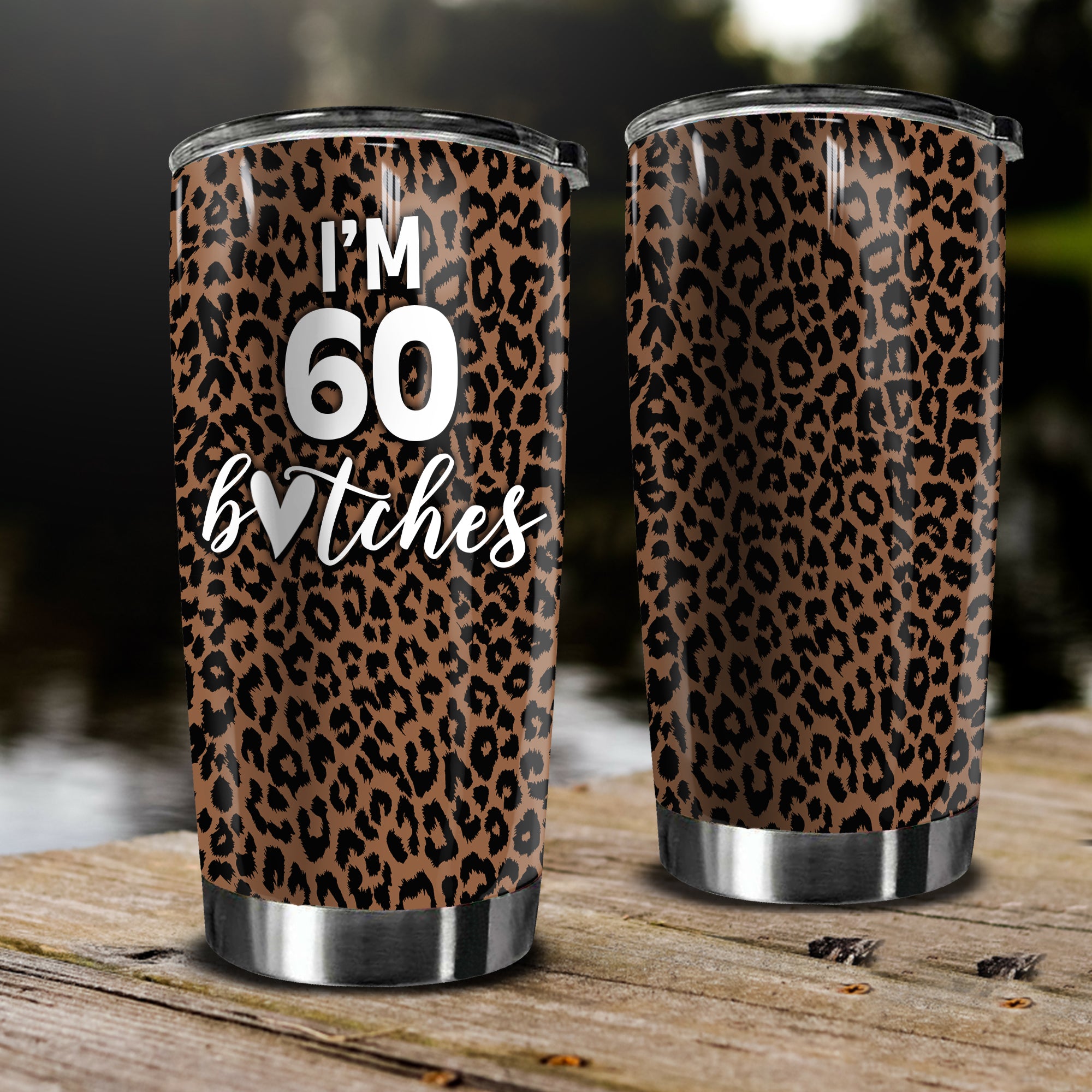 Women Funny 60Th Birthday Gifts Tumbler With Leopard Print