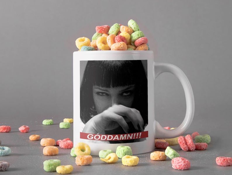 White Mug Mia Cocaine Goddam Mug Mia Wallace Mug Uma Thurman Mug Pulp Fiction Mug Retro Vintage Mug Premium Sublime Ceramic Coffee Mug H99