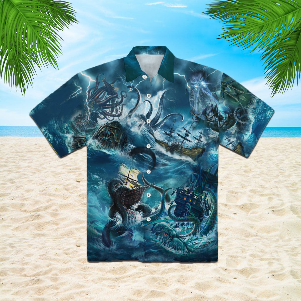 Oragontee Legend Octopus Attacking The Ship Hawaiian Shirt | For Men & Women | Adult | Wt1403