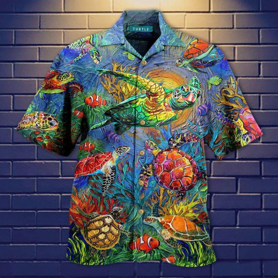 Awesome Turtle In The Ocean Hawaii Aloha Shirts Ha78918