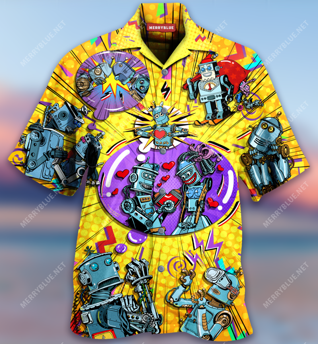 Your Love Made My Robot Heart To Beat Hawaiian Shirt