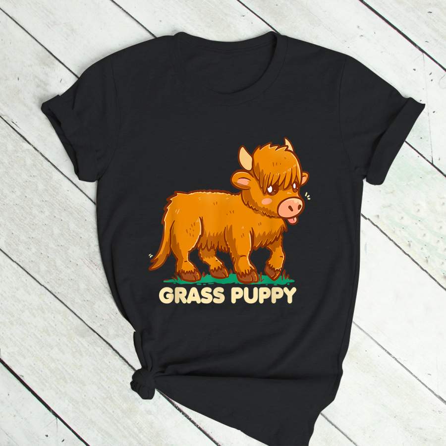 Grass Puppy – Alternative Animal Name Scottish Highland Cow T-Shirt