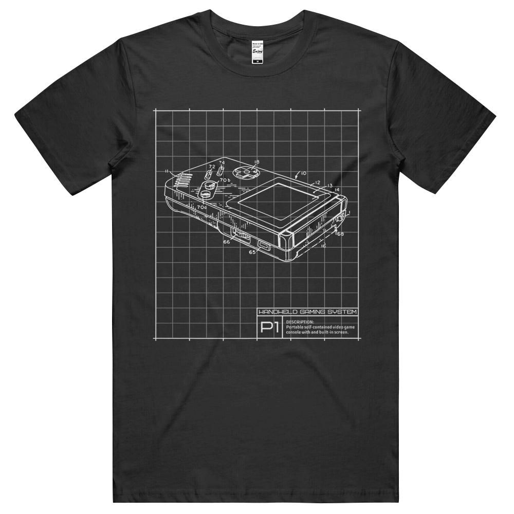 Vintage Portable Video Game Console Schematic Diagram T-Shirt, Hoodie, Long Sleeve Tee