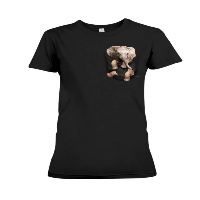 Lovely Phone Case With Elephant In Pocket Gift For Elephant Lovers Ladies Tee