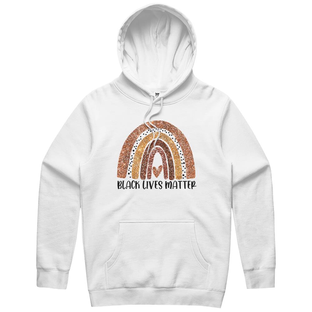 Black Lives Matter Glitter Rainbow Africa Girl Black History Hoodie