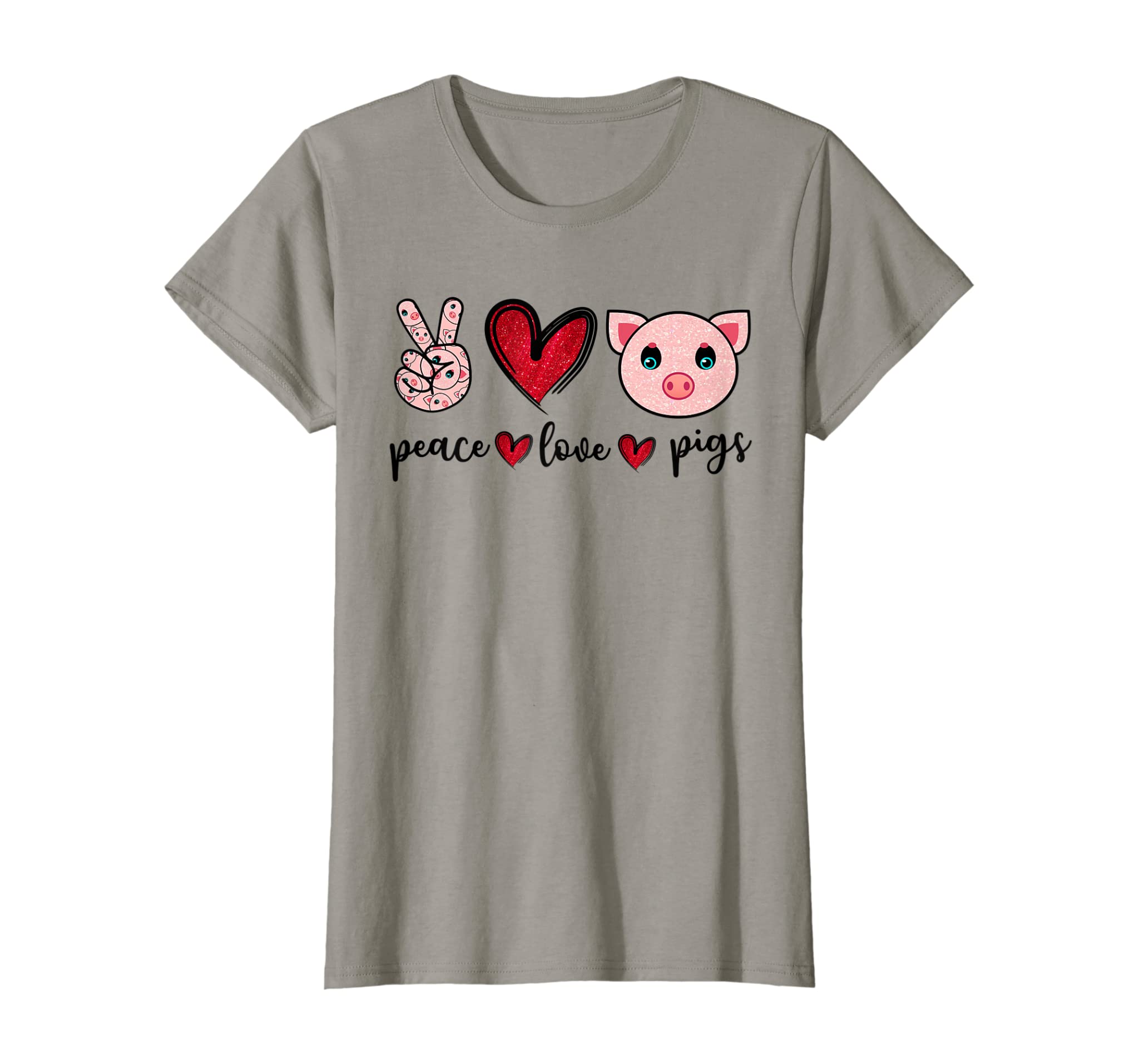 Peace Love Pigs Funny Pig Lover Farmer Girls Women Gift T-Shirt