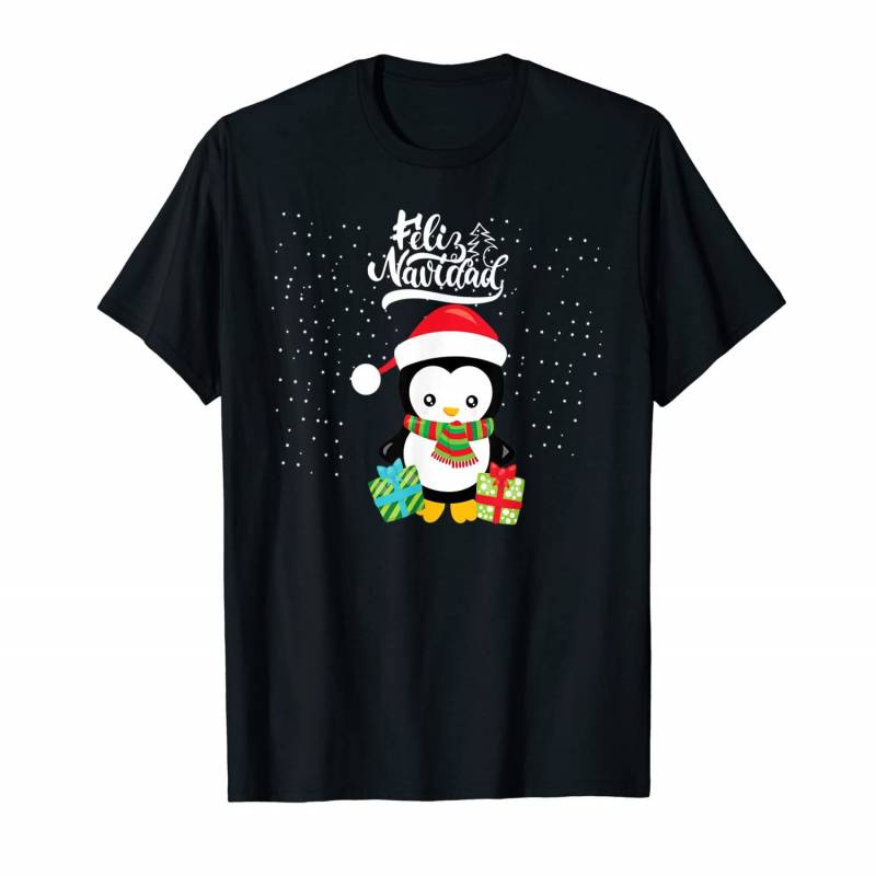 Spanish Feliz Navidad Cute Christmas Santa Penguin Gift T-shirt