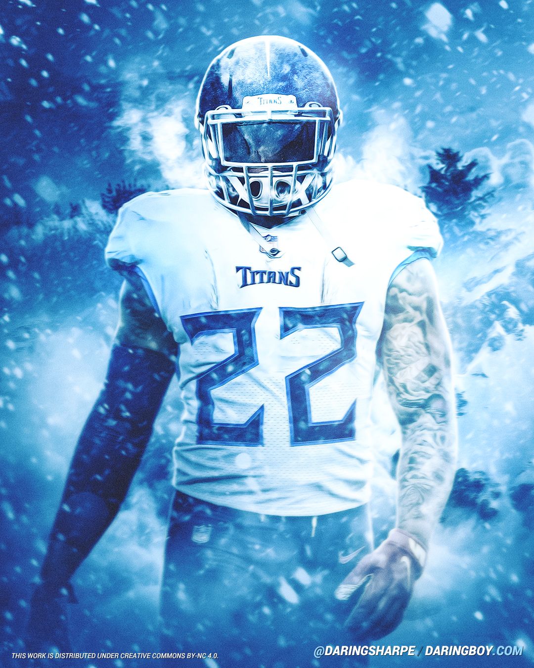 Tennessee Titans Derrick Henry #22 Winter Poster For Fans poster canvas