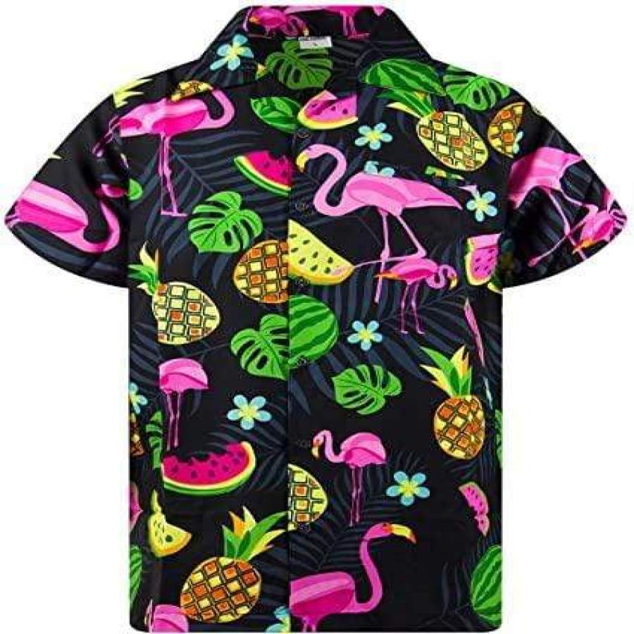 Melon Flamingo Fruits Funky Hawaii Aloha Shirts Ha68813