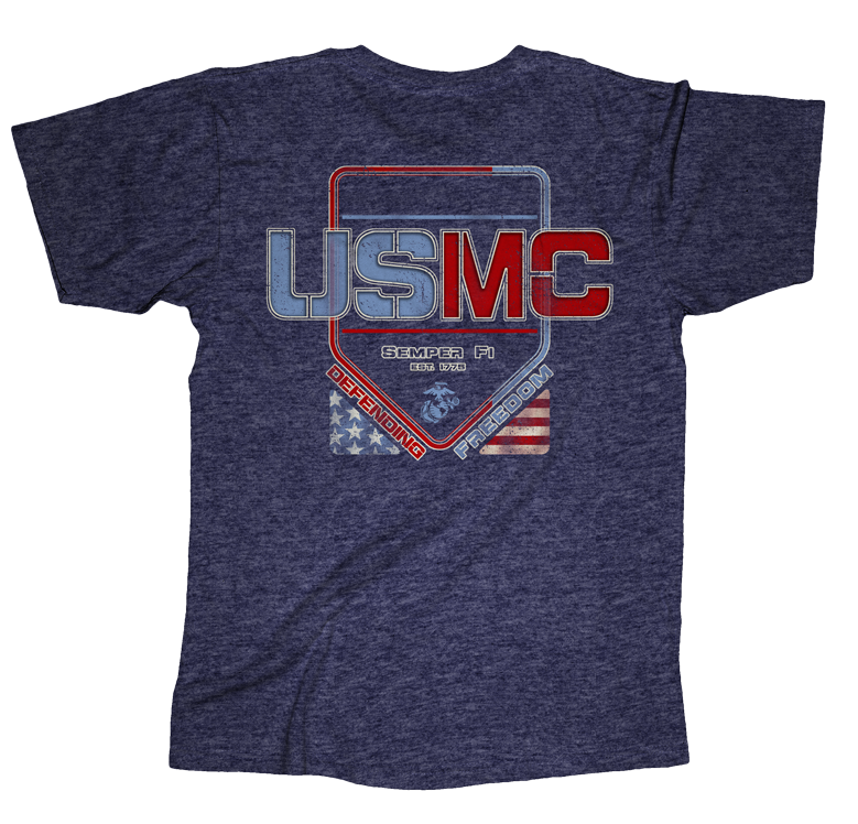 Freedom USMC Mens Tee-Navy - Intercept Inter National