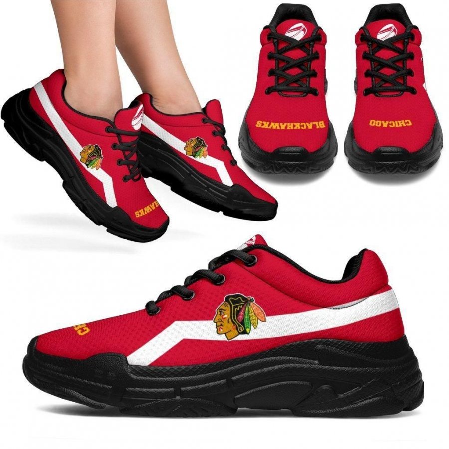 Edition Chunky Sneakers With Line Chicago Blackhawks Shoes #906