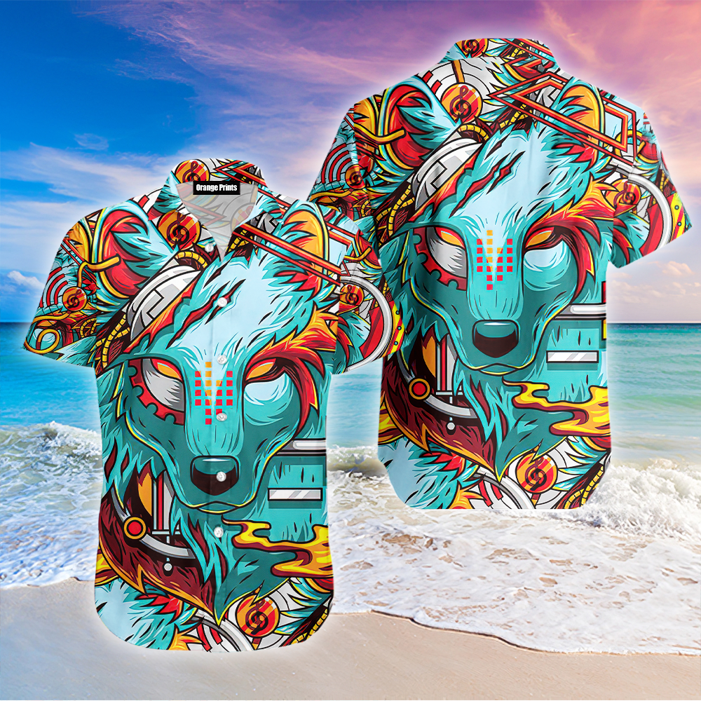 Cyber Wolf Aloha Hawaii Shirts Unisex Ha52262