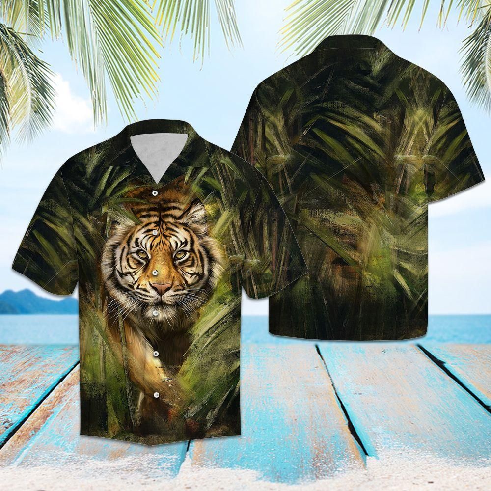 Tiger So Cool Aloha Hawaiian Shirt Colorful Short Sleeve Summer Beach Casual Shirt For Men And Women