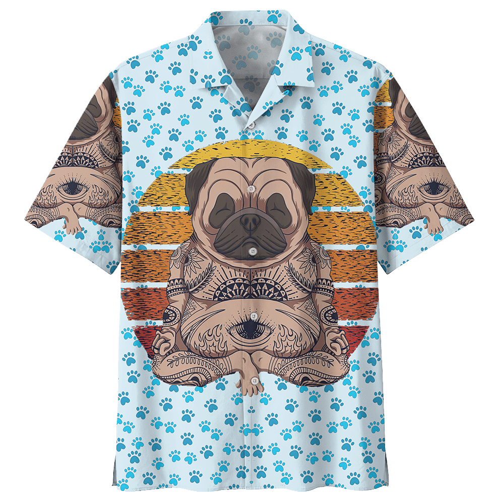 Pug Blue Awesome Design Unisex Hawaii Shirt For Men And Women Ha100478