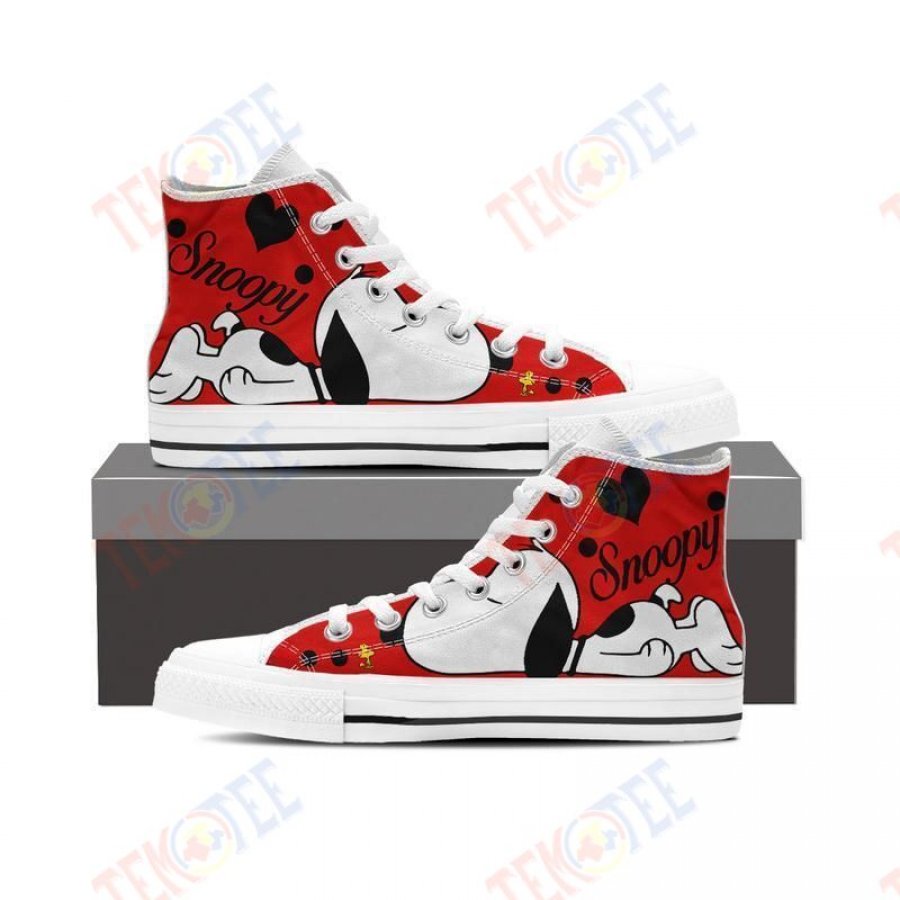 Mens Womens Snoopy Sleeping Unisex High Top Convers Shoes Custom Shoes Nice And Comfortable TDT690