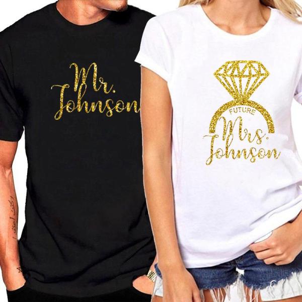 Mr Future Mrs Custom Engagement Announcement Matching Shirt โ Gst