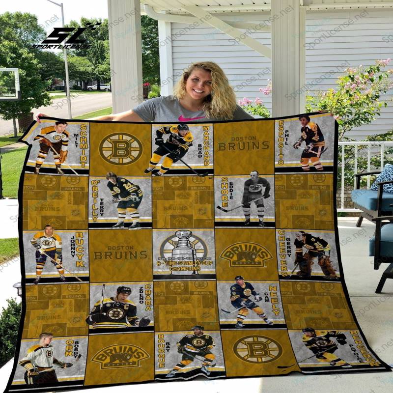 H Boston Bruins L25 Quilt Blanket