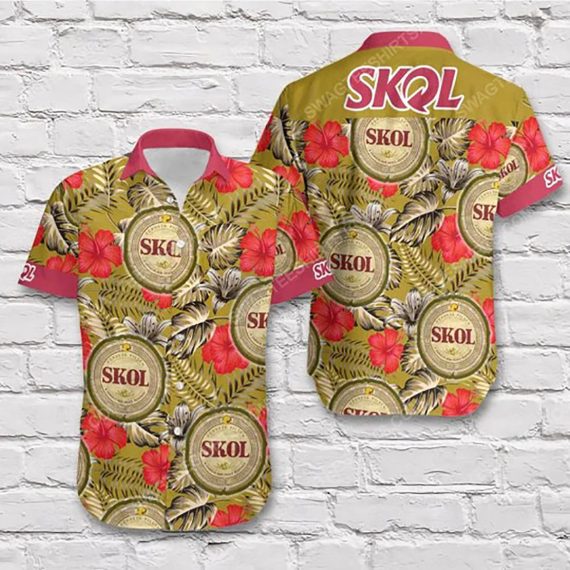 Skol Beer Hawaiian Shirt Aloha Beach Holiday Casual Ha85523