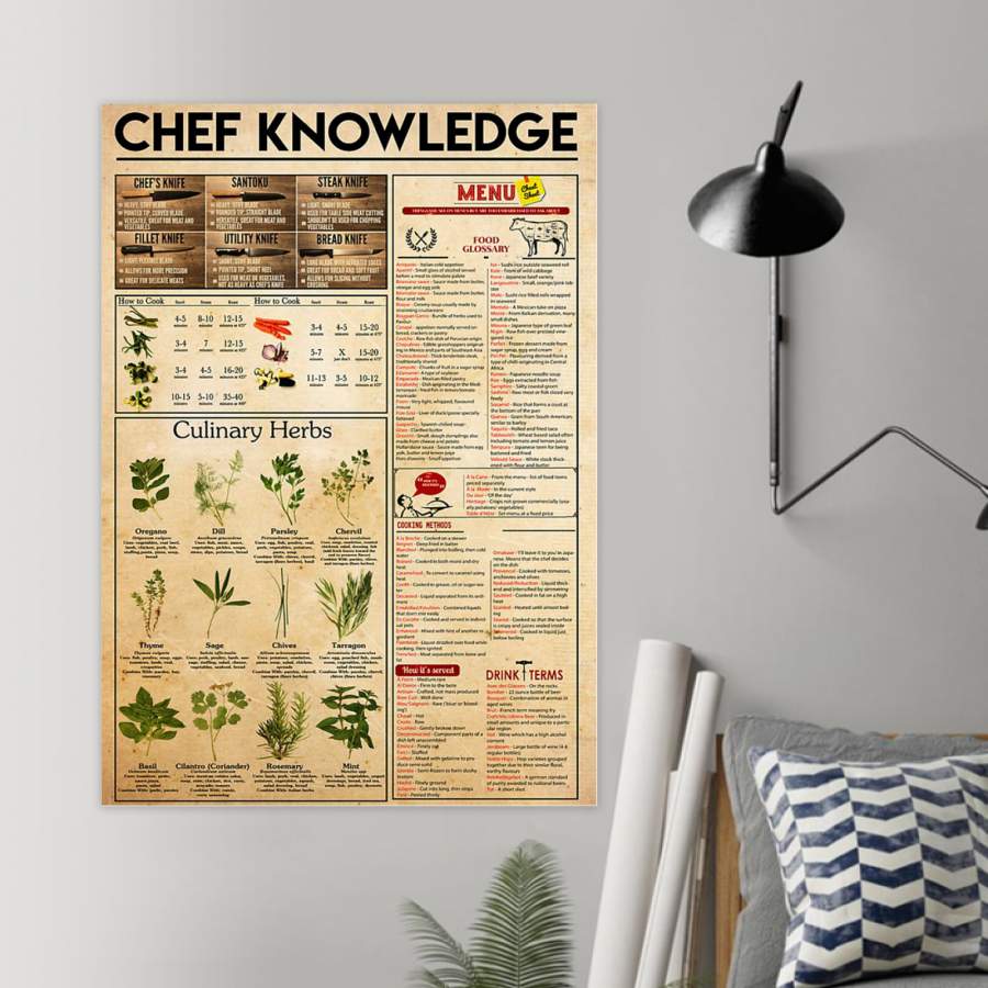 Chef knowledge Custom Design Gift For Chef Poster