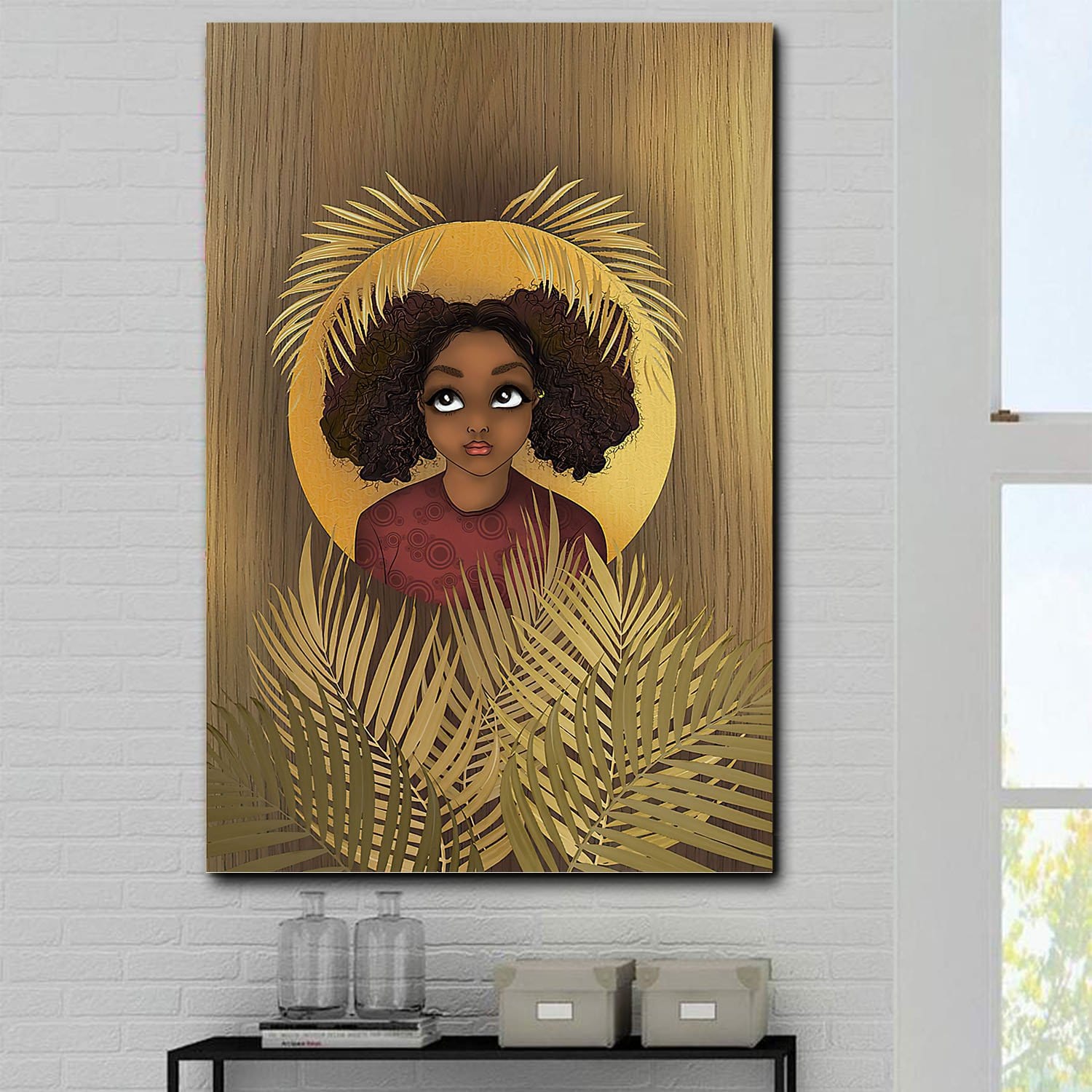 African American Poster Art Melanin Vintage Girl Afro Wall Art