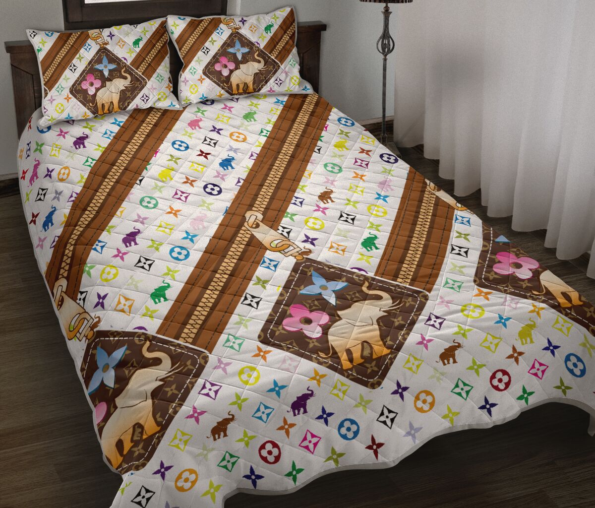 Elephant Zip Patern Qbs Quilt Bedding Set Bedroom Decoration Twin/Queen/King Size Bedding