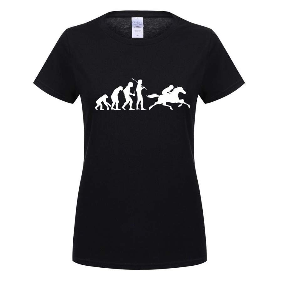 Summer Fashion Mens T Shirt Ride A Horse T Shirts Funny Printed Ape Evolution T-shirt Summer Short Sleeve O-Neck Cotton Female Tops