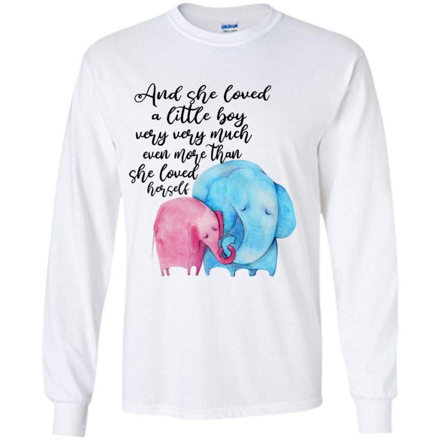 And She Loved A Little Boy Very Very Much Even More Than She Loved Herself, Elephant Design, Mother’s Day Gift A – Gildan Long Sleeve Shirt