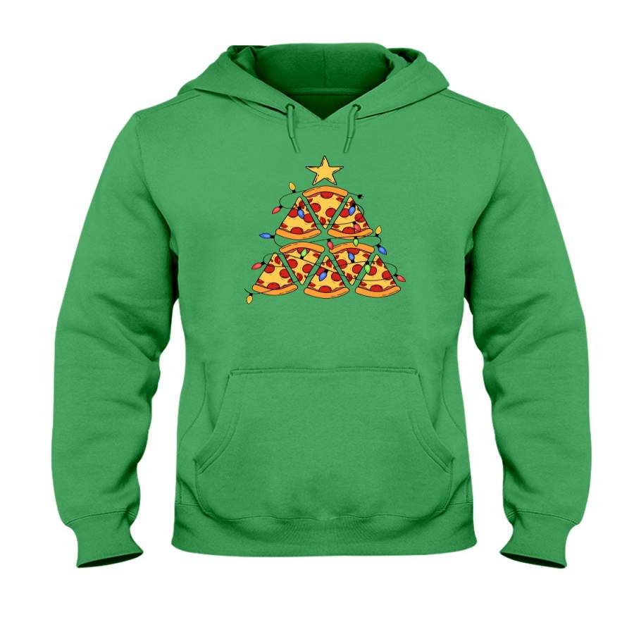 Pizza Christmas Tree Funny Hoodie