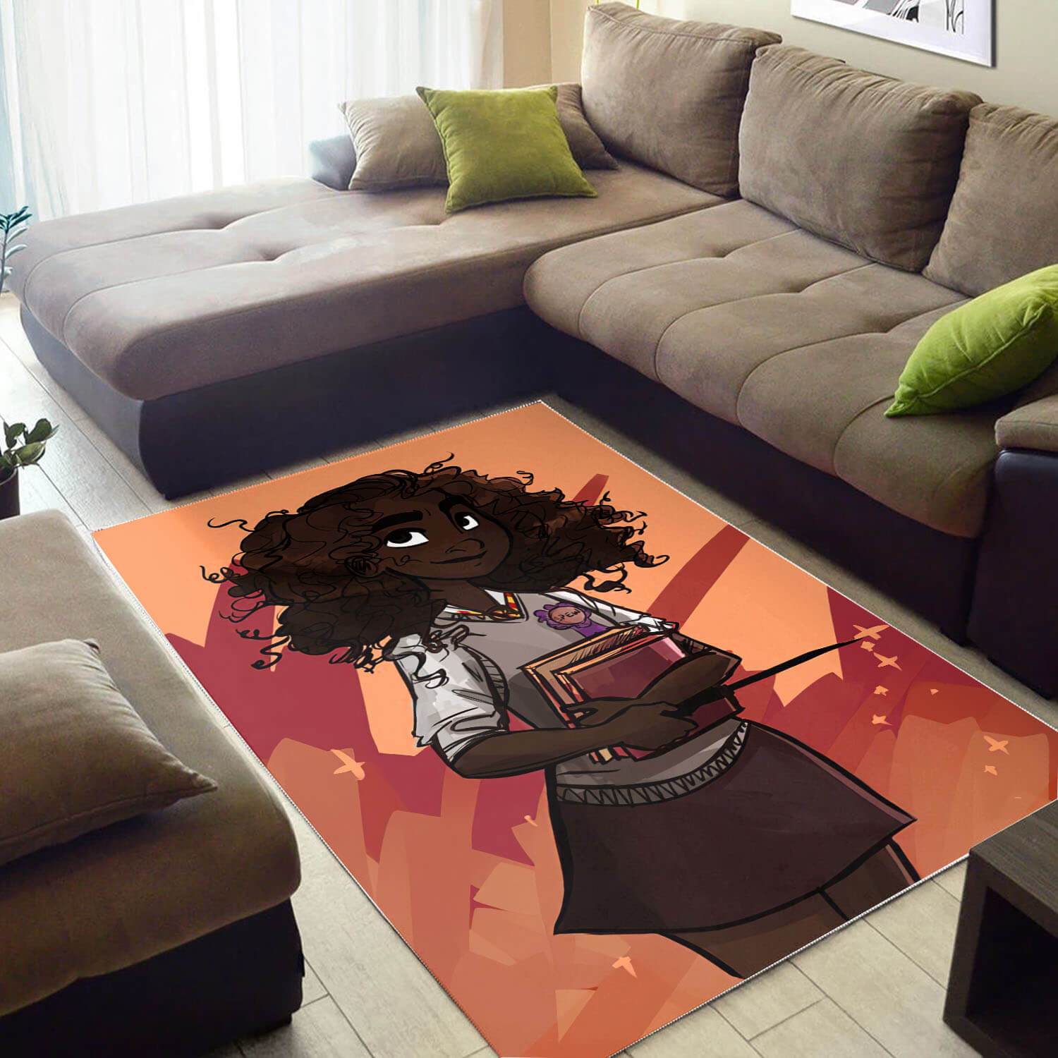 African Rugs Pretty Melanin Girl African Inspired Area Rug Afrocentric Decor Ideas WBG02652