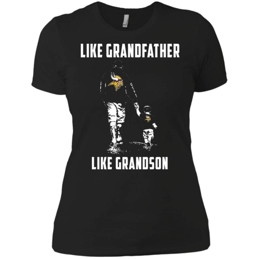 Spectacular Minnesota Vikings Like GrandFather Like GrandSon t shirt Ladies’ Boyfriend shirt