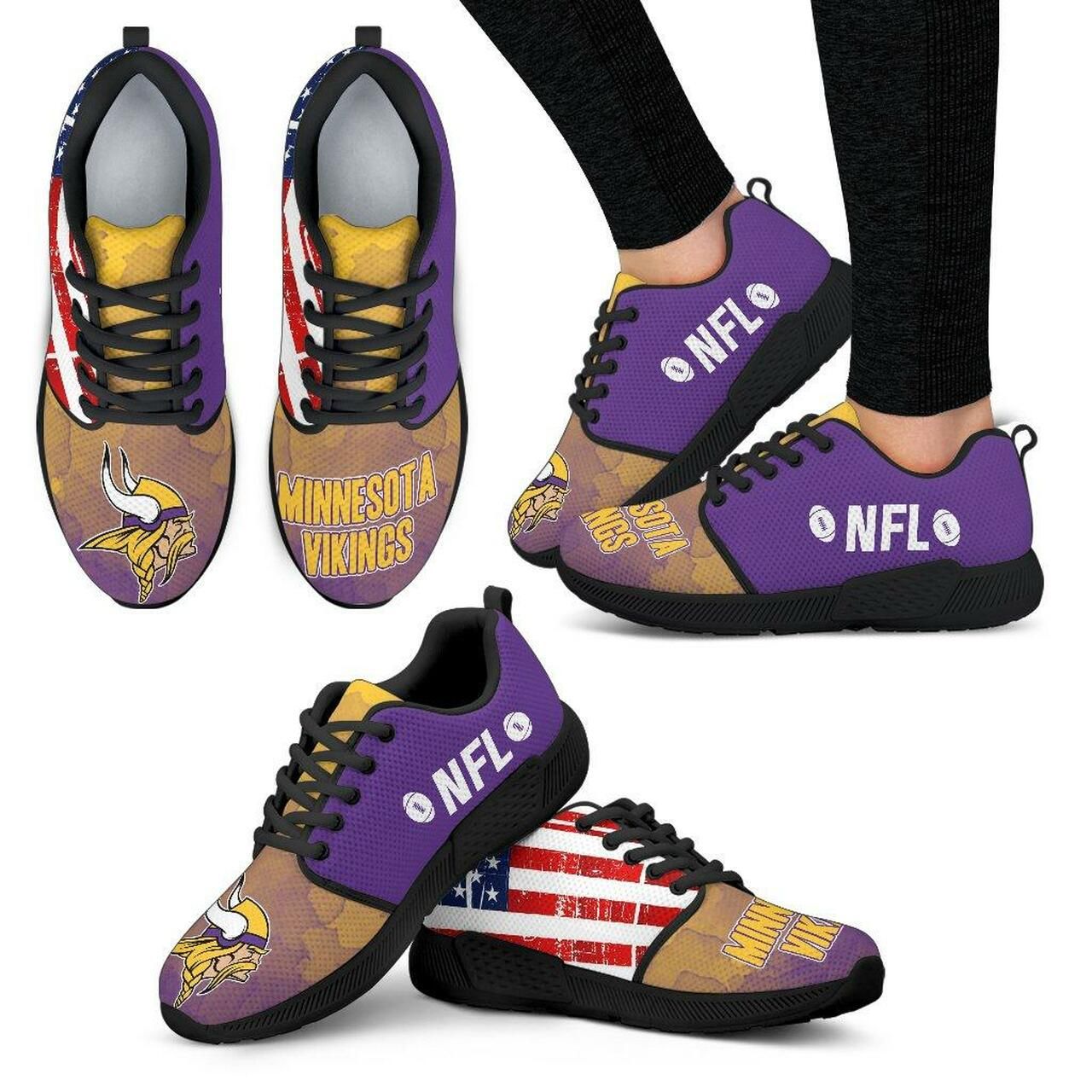 Minnesota Vikings Sneakers Simple Fashion Shoes Athletic Sneaker Running Shoes For Men, Women Shoes14963