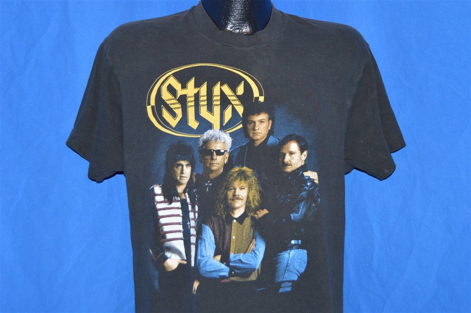 90S Styx Edge Of The Century Tour 1991 Black Vintage T-Shirt