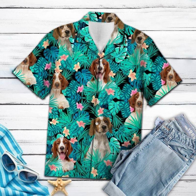 Artsyhomes Welsh Springer Spaniel Tropical Hawaiian Ha10698