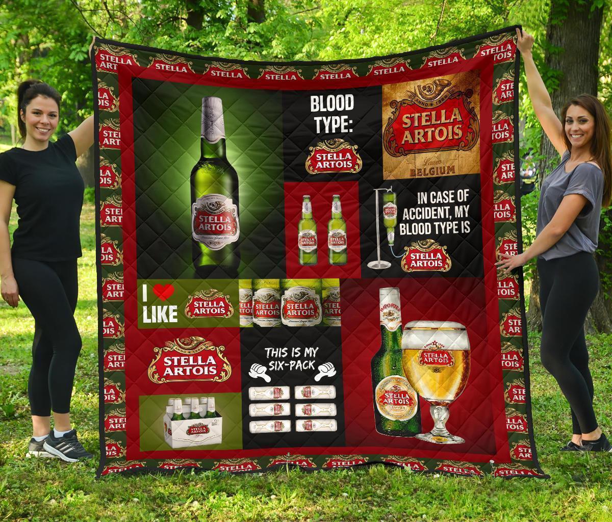 Stella Artois Quilt Blanket Funny Gift For Beer Lover