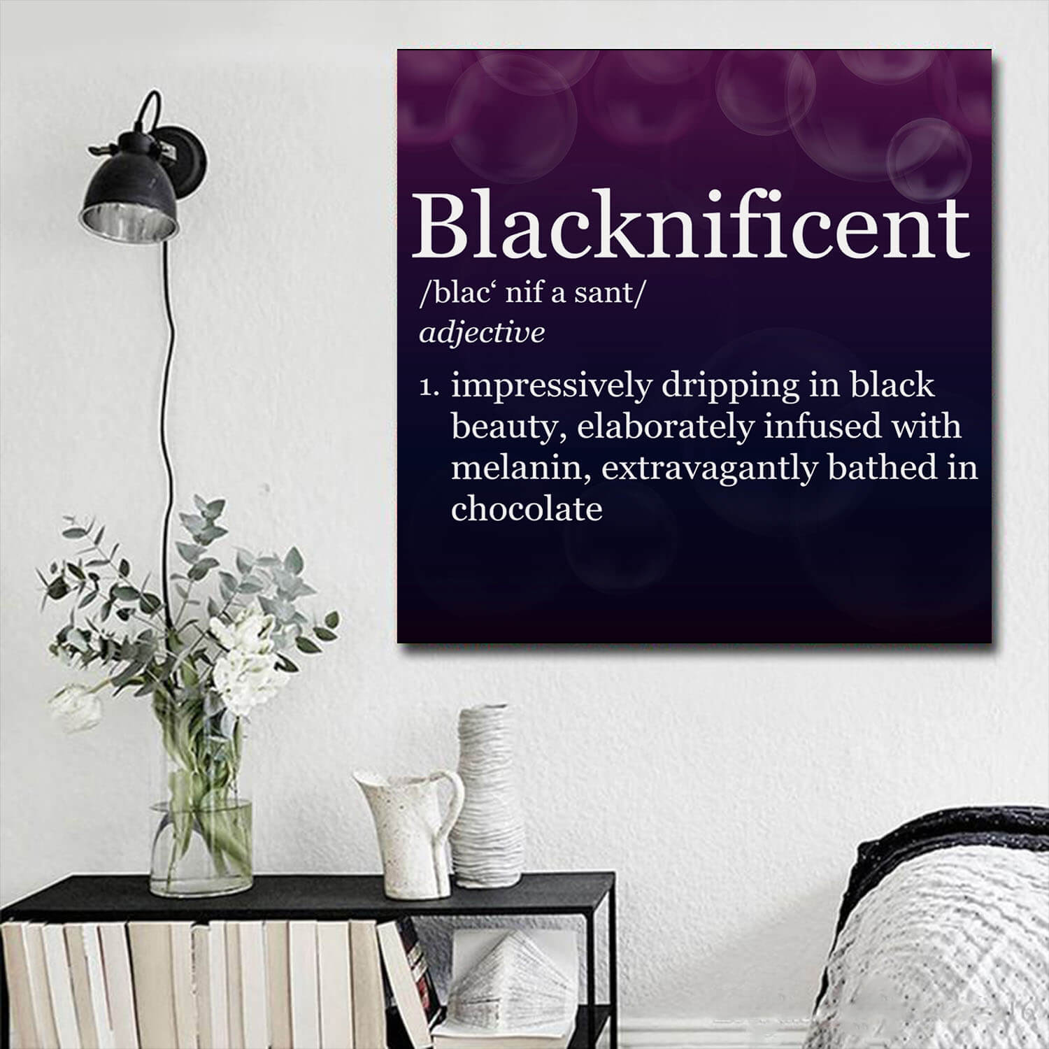 African American Canvas Wall Pictures Blacknificent Magnificent Black Pride Afrocentric Home Decor WBG4808