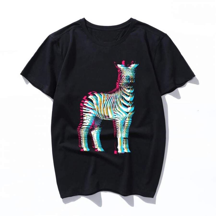 zebra colors Anime Cosplay Printed T-shirt Summer Unisex O Neck Short Sleeve COS Short-sleeve Men women Tees tops