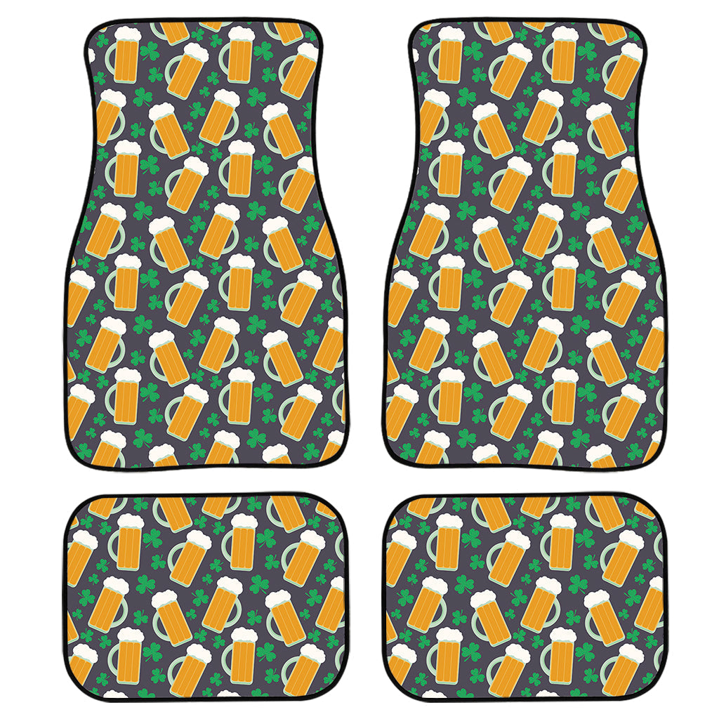 Clover And Beer St. Patrick’S Day Print Front And Back Car Floor Mats, Front Car Mat