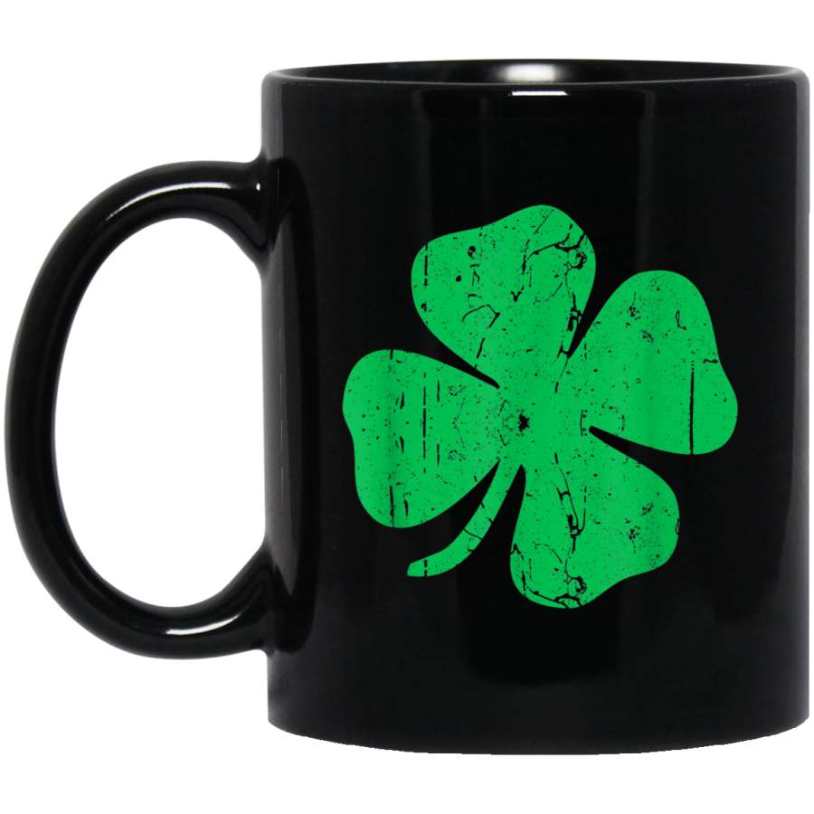 Four Leaf Clover Mug Vintage Saint Patrick Day Gift