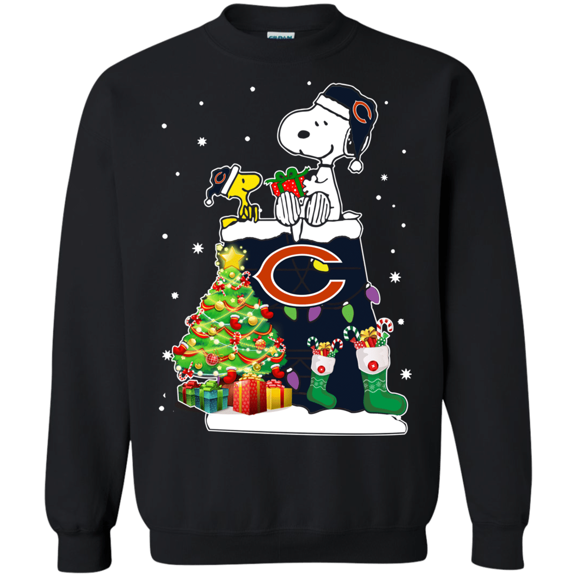 Check Out This Awesome Chicago Blackhawks Snoopy & Woodstock Christmas Shirt Hoodie