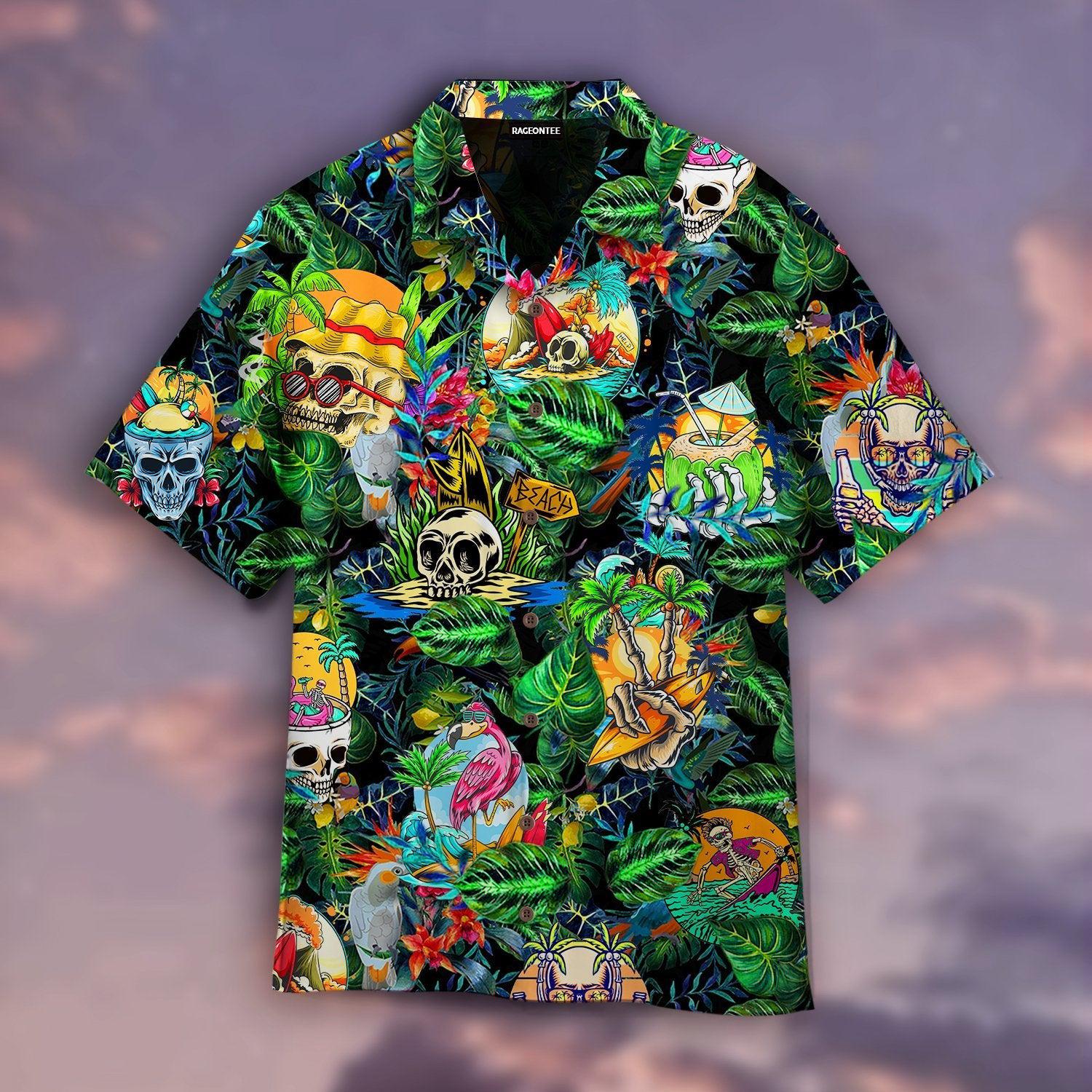 Summer Skeleton Skull Beach Party Halloween Hawaii Shirt For Men And Women Ha108332