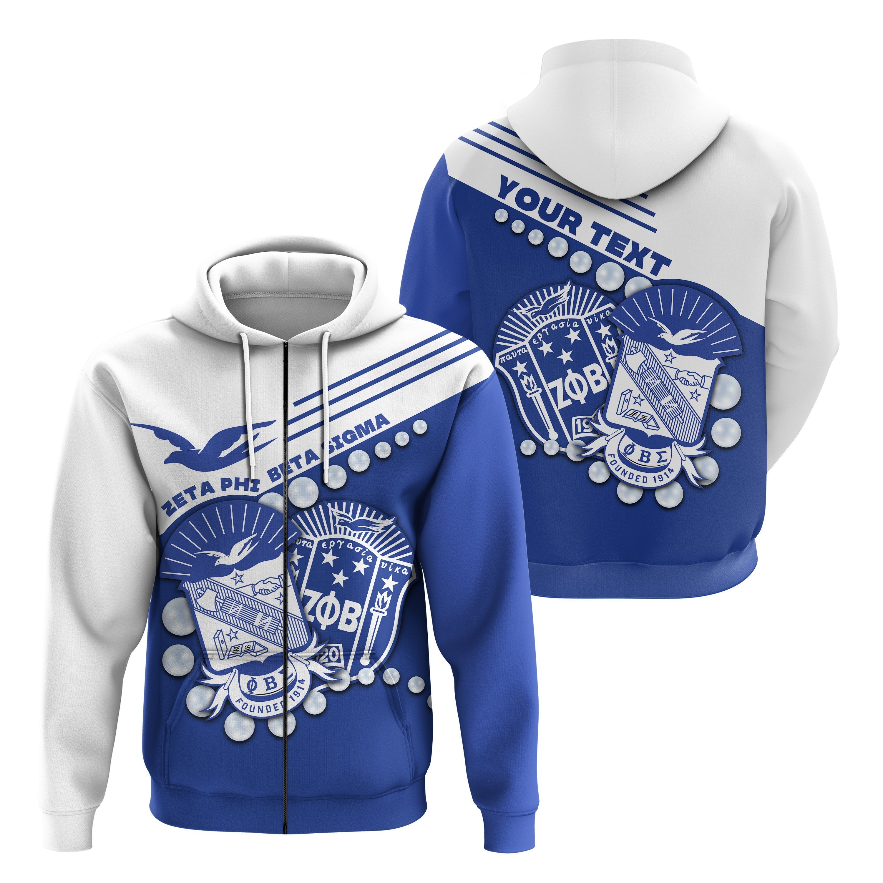 (Custom Personalised) Greek Life Zip Hoodie – Zeta Phi Beta Sigma  Special Style Lt16