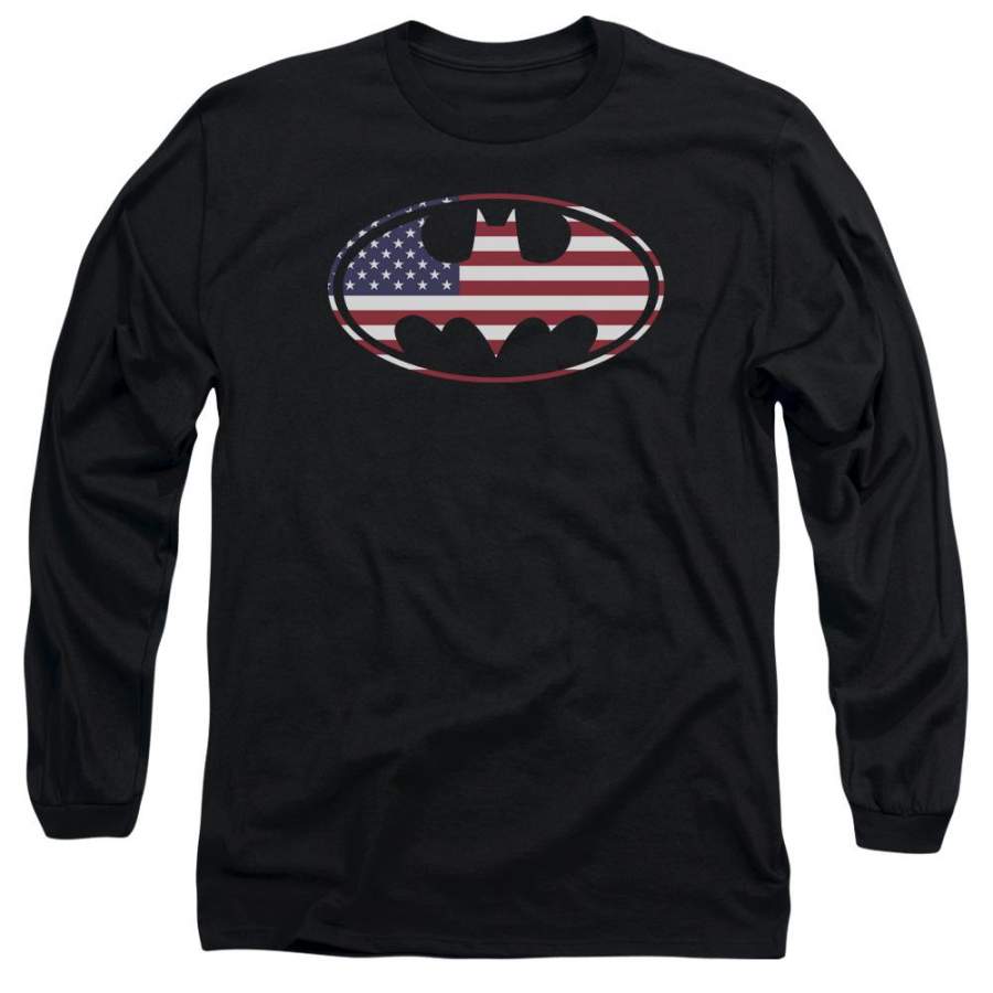 Batman – American Flag Oval Long Sleeve Adult 18/1