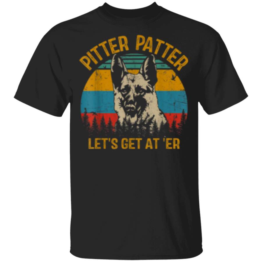 Funny Pitter Vintage Patter German Shepherd Dog Retro T-Shirt