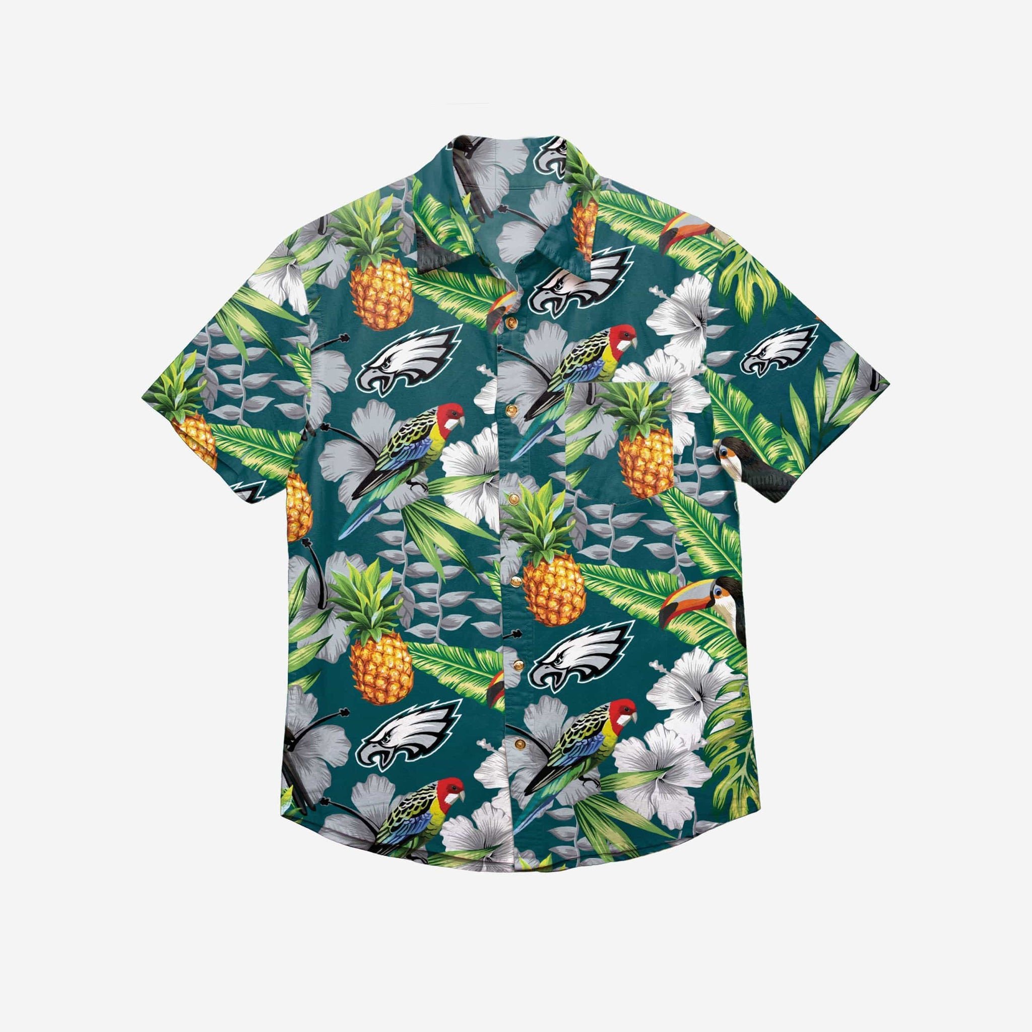 Philadelphia Eagles Floral Button Up Hawaii Shirt Ha84183