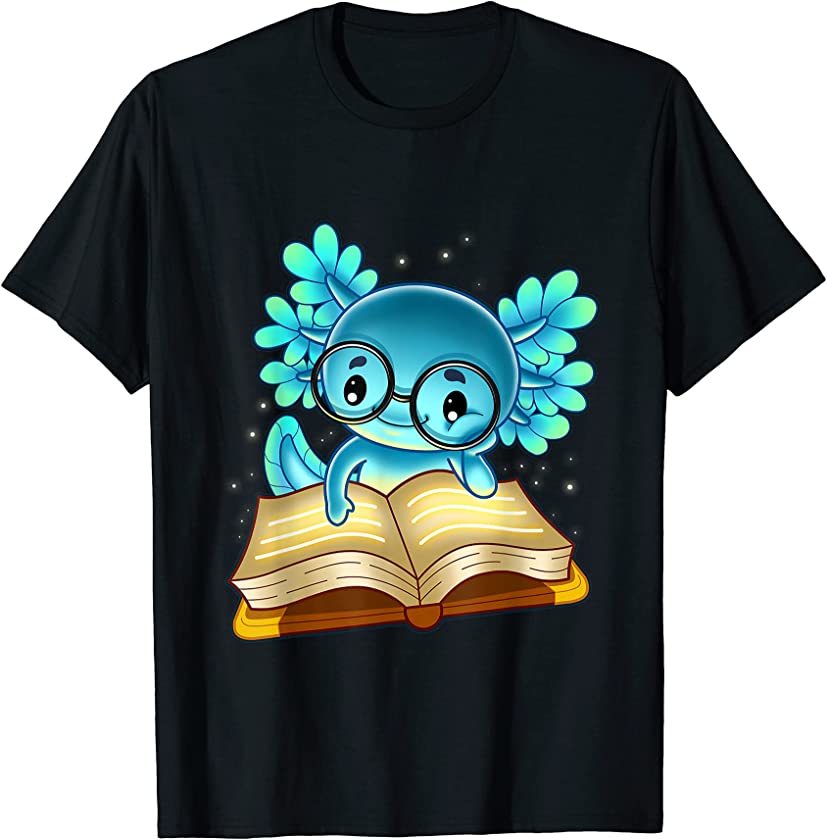 Axolotl Read Book Ambystoma Mexicanum Mexican Walking Fish T-Shirt