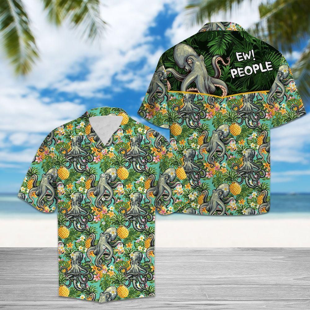 Tropical Pineapple Octopus Ew People Aloha Hawaiian Shirt Colorful Short Sleeve Summer Beach Casual Shirt For Men And Women