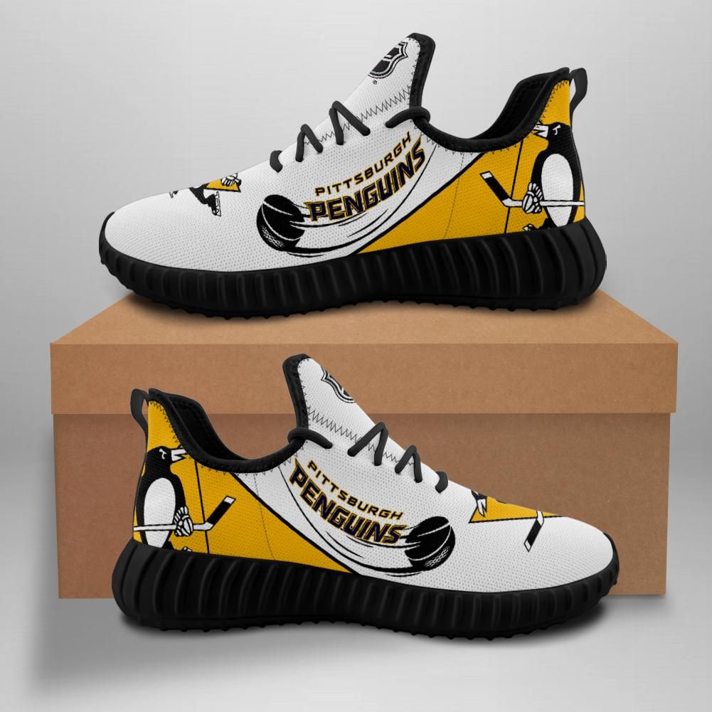 Pittsburgh Penguins Unisex Sneakers New Sneakers Hockey Custom Shoes Pittsburgh Penguins Yeezy Boost