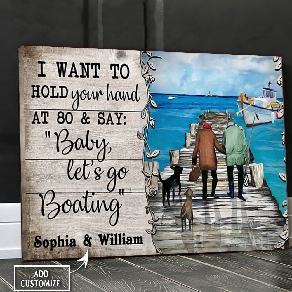 Valentine Boating Couple Personalized Canvas Poster Wall Art, Poster Print, Canvas Print Wall Decor